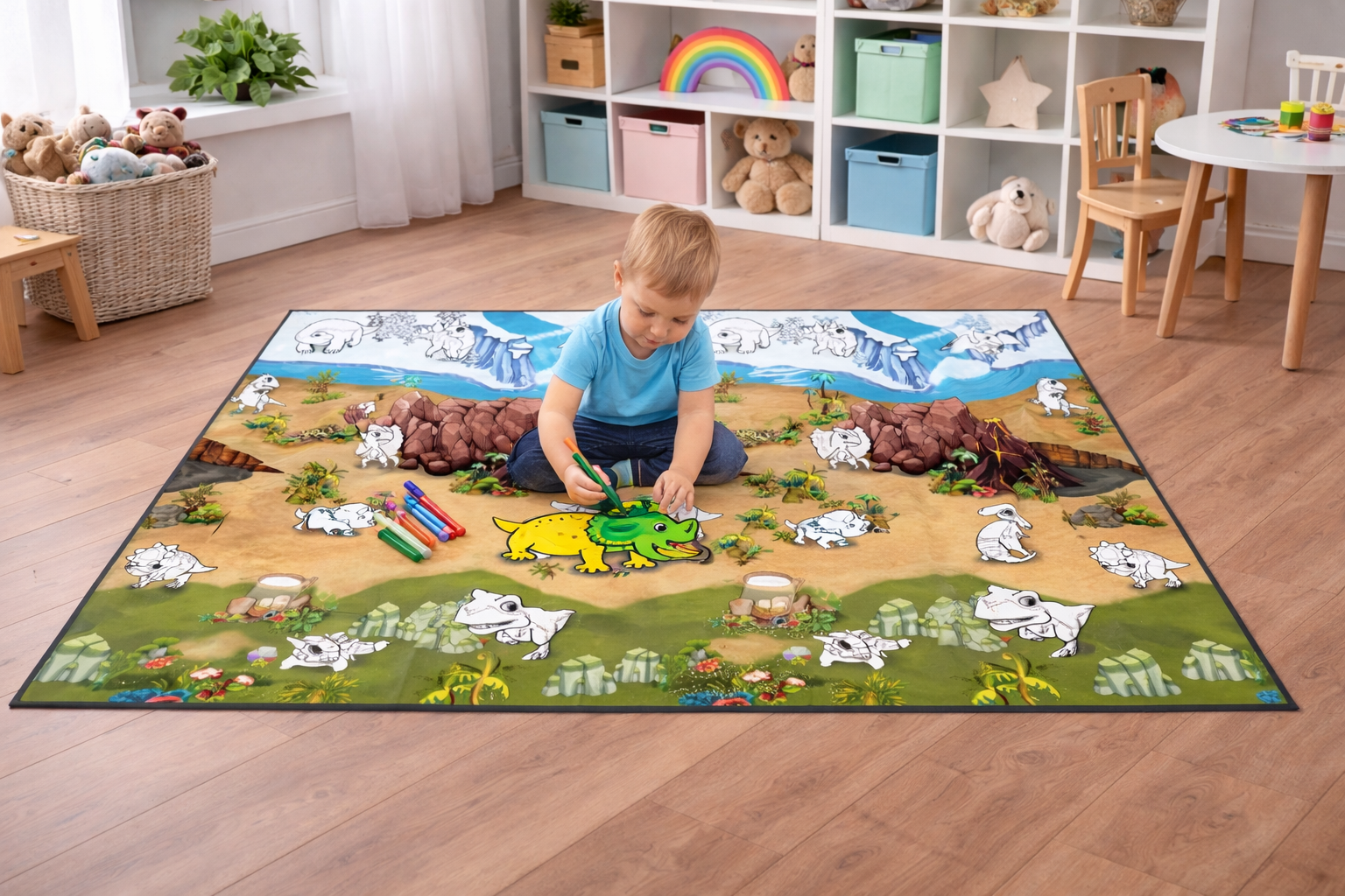 Podloga za igru Dinosaurus + 6 flomastera 200 x 120cm Rollmatz 