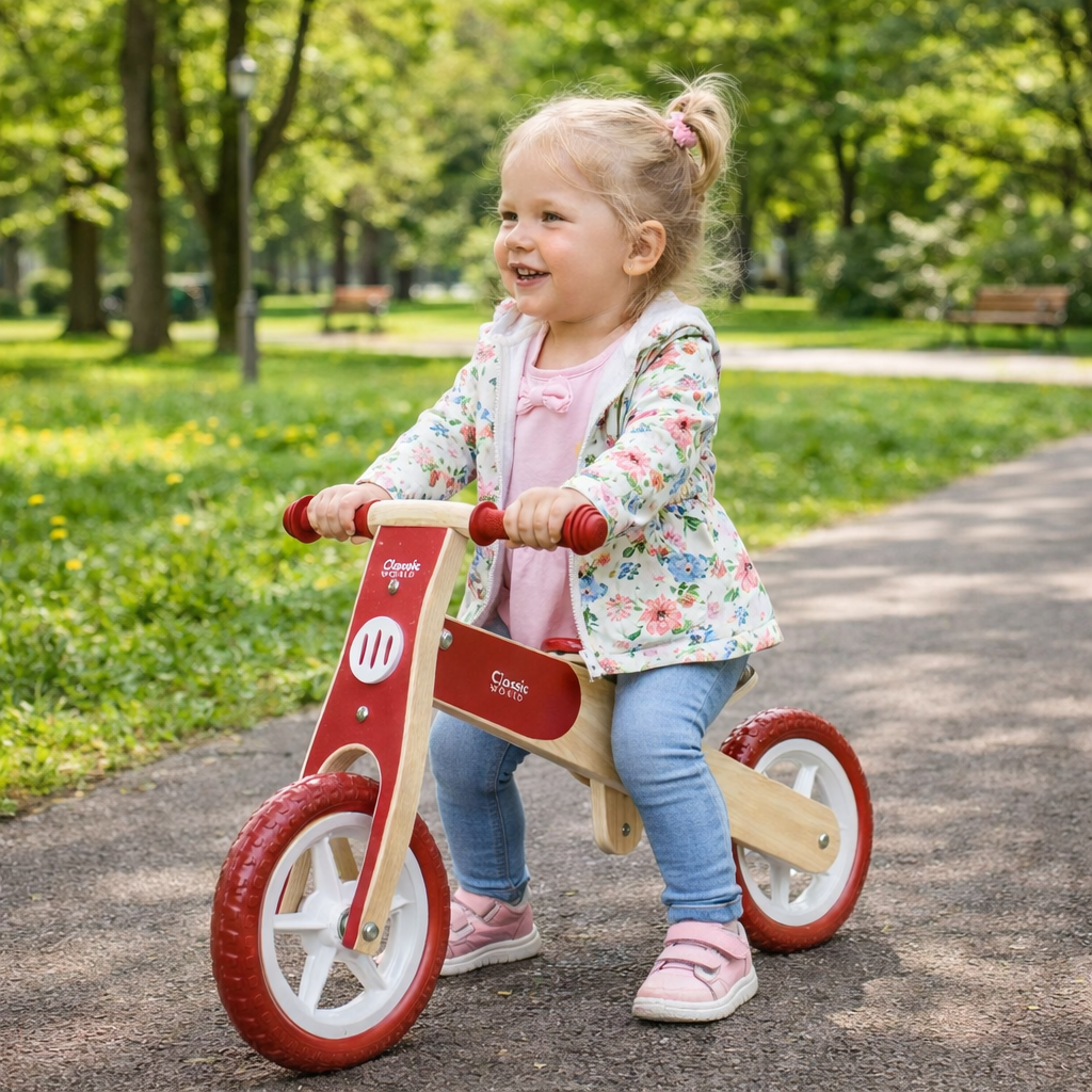 Drveni balans bicikl Crveni Classic World