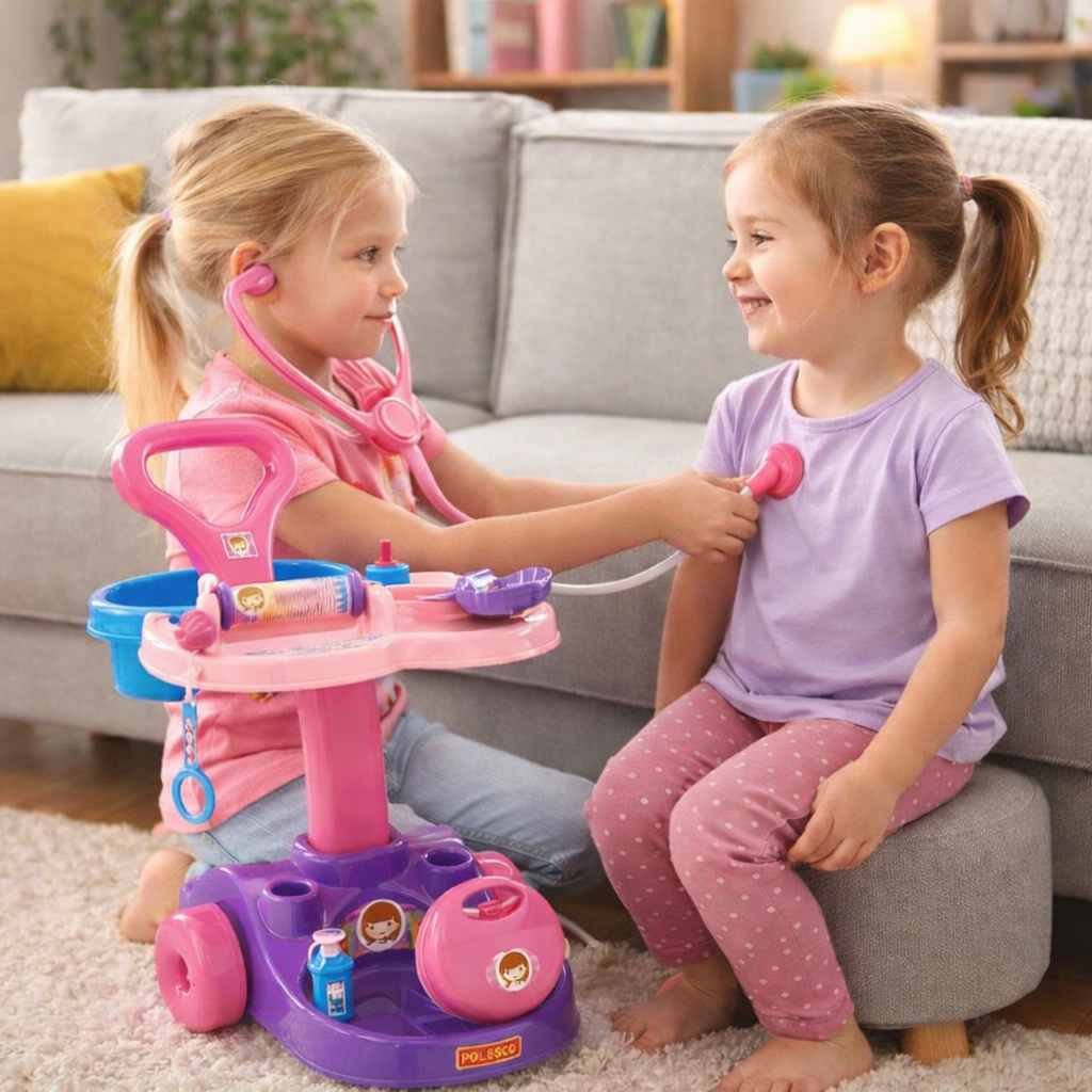 Doktorski set kolica za decu 9 delova Polesie