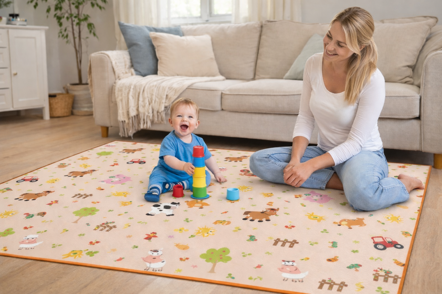 Podloga za igru Bebi Farma 200 x 120cm x 5mm Rollmatz