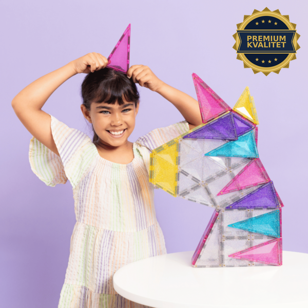 Magnetni konstruktor Unicorn svetlucavi set 56 delova Connetix