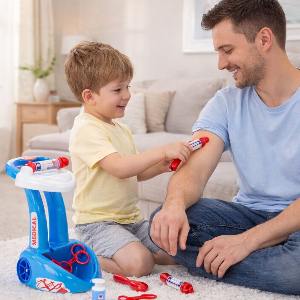 Doktroski set kolica za decu 10 delova Polesie