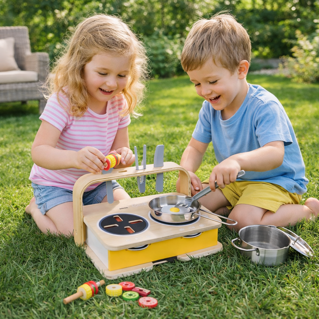 Drveni set 2u1 kuhinjska ploča/roštilj Classic World