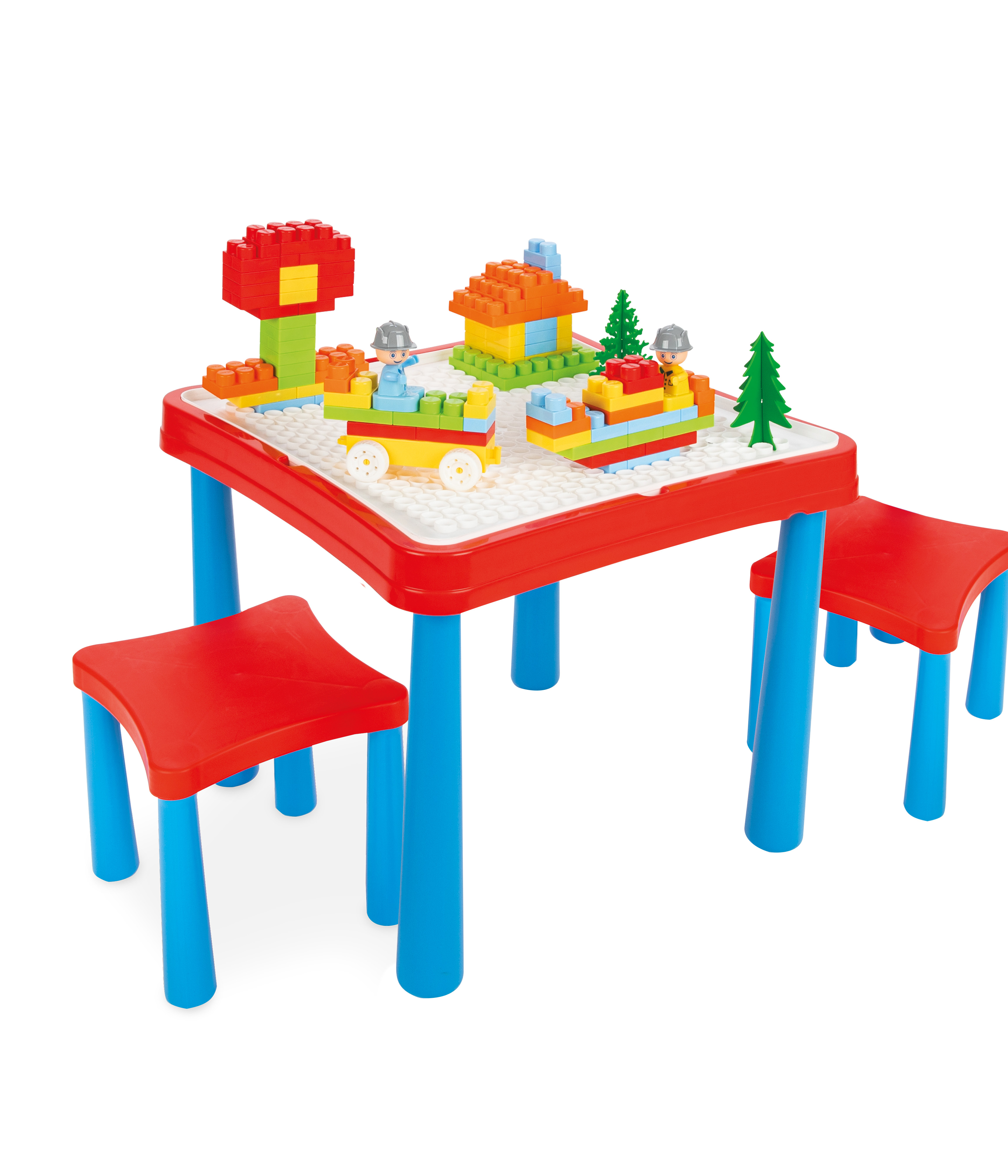 Set za decu sto i dve stolice za decu sa konstruktor igračkom Pilsan