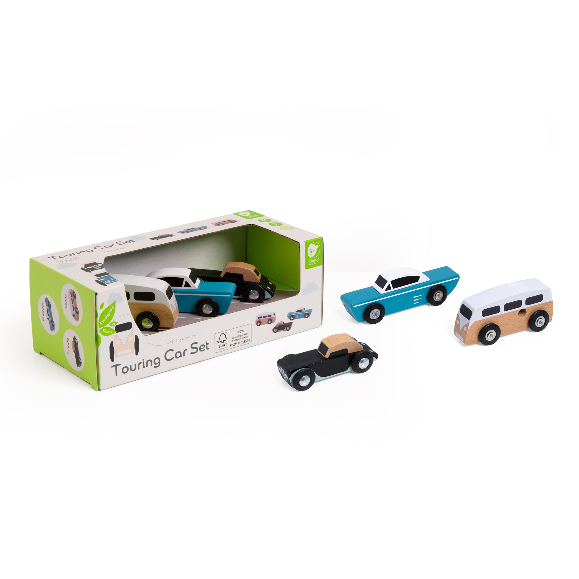 Drvene igračke autići Touring set Classic World